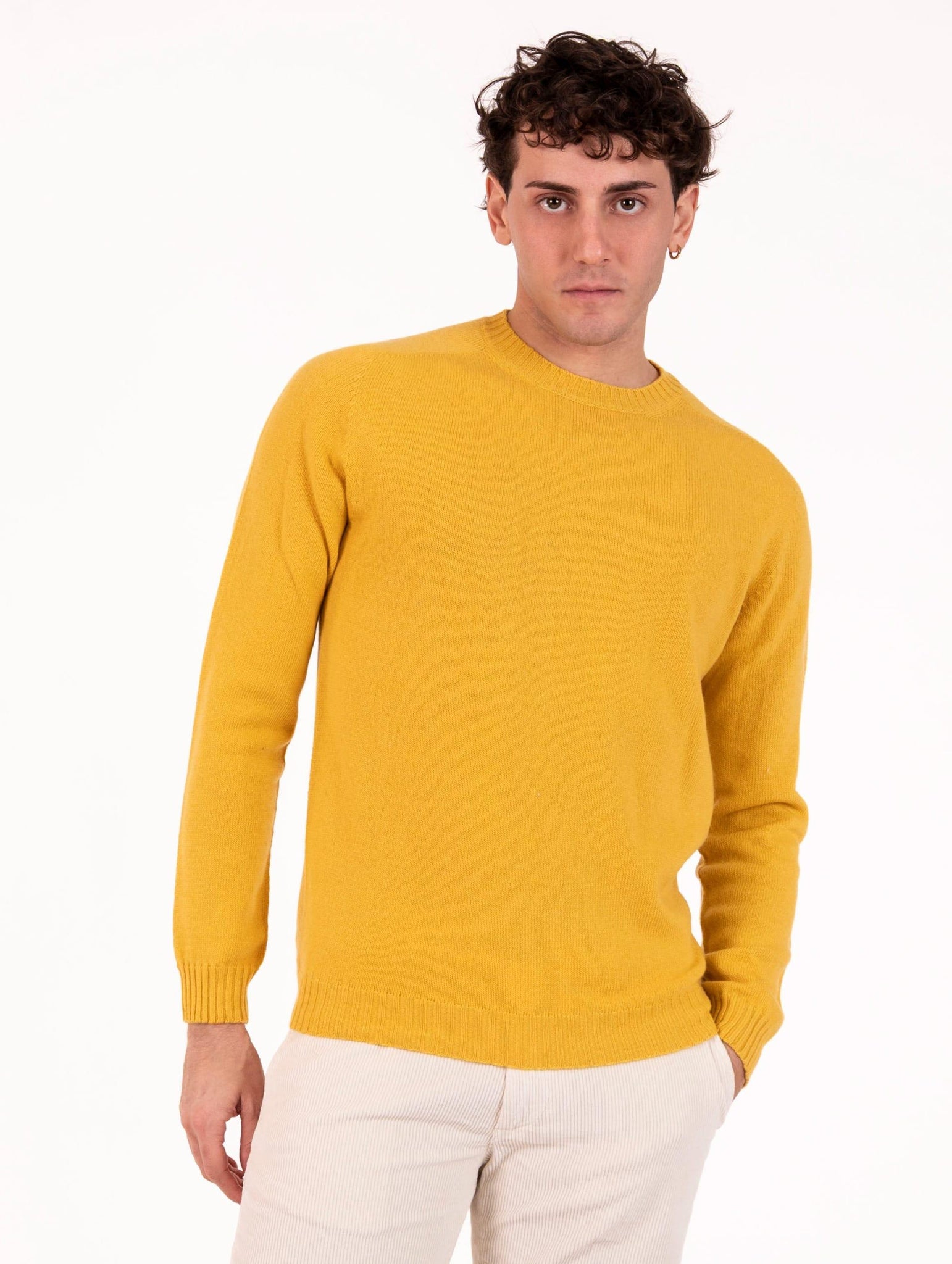 Girocollo Zanieri in Lana Cashmere Giallo CG-GRU-35012806 Zanieri