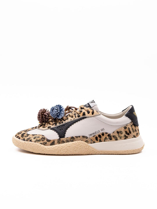 Sneaker Emanuelle Vee in Pelle Bianca e Oro