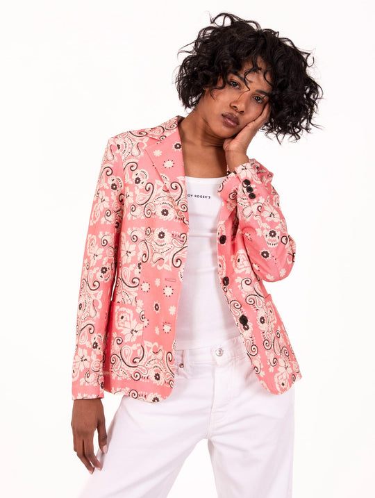 Giacca Semivita Mytsh in Cotone e Lino Bandana Rosa
