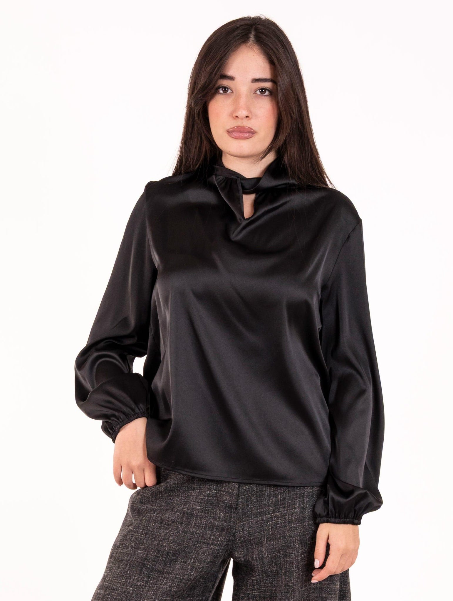 Blusa D.Exterior Satin Nero 617022NERO D.EXTERIOR