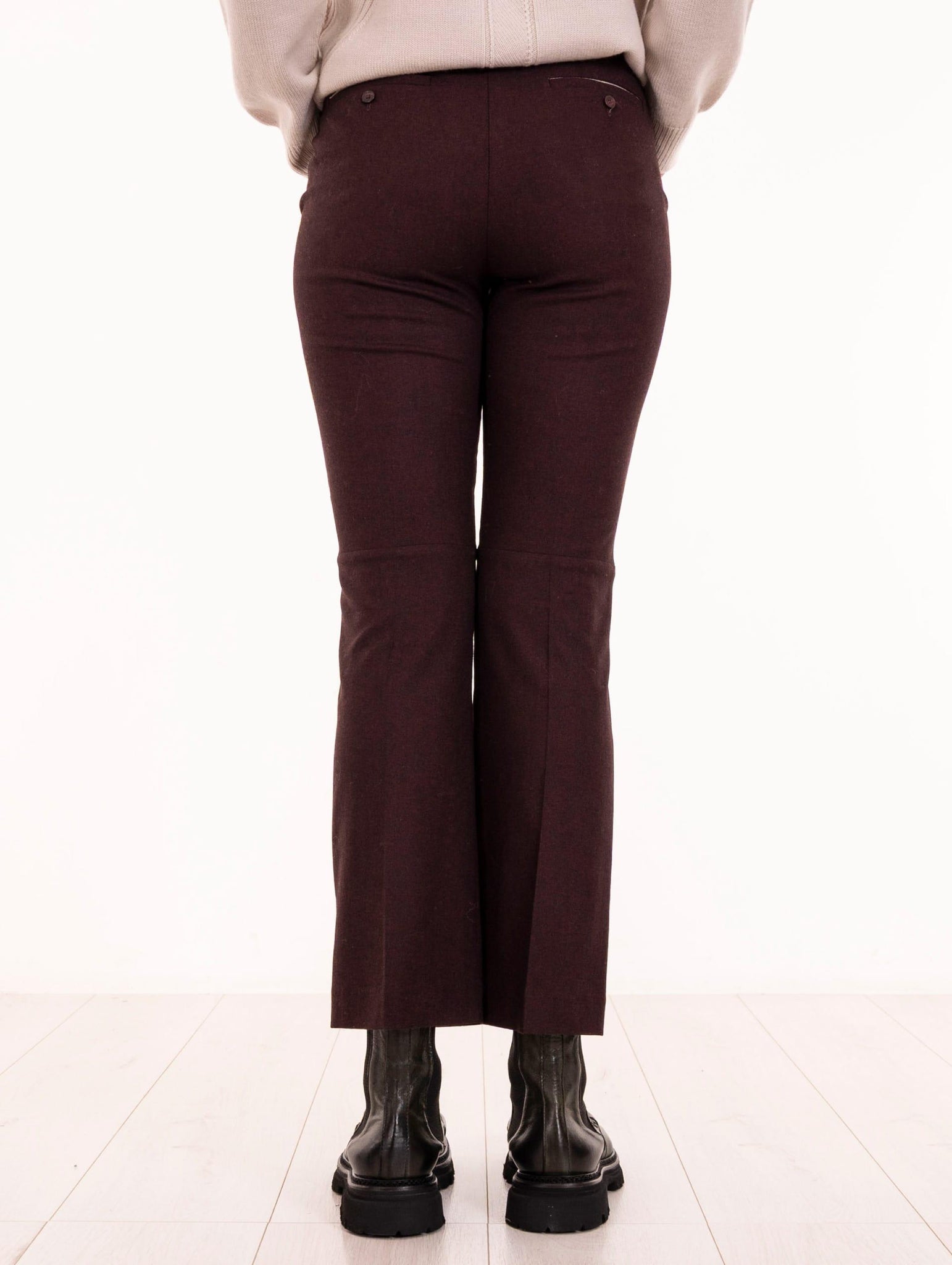 Pantalone Flare Alysi in Flanella Uva 165109A5047UV Alysi