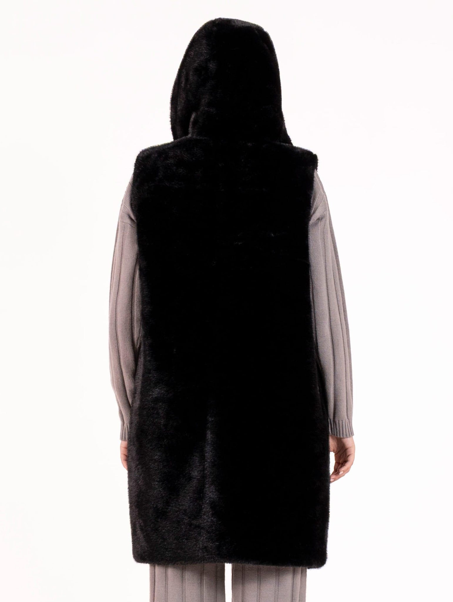 Gilet Eco Pelliccia Leon e Loulou Nero L614MINK00024 Leon & Loulou