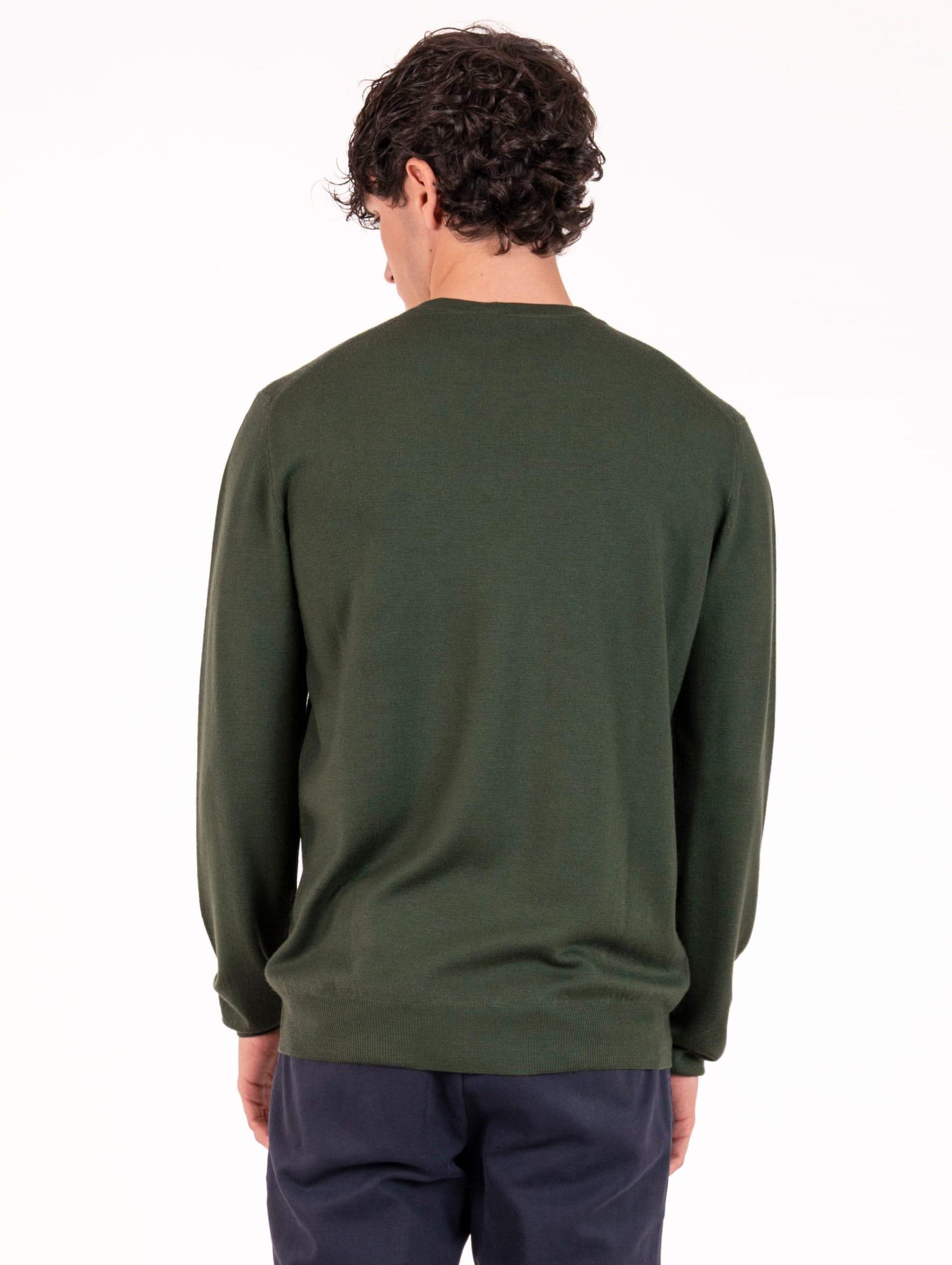 Maglia Girocollo Zanieri in Lana Merycash Fine Verde CG-GRU-2101CB2319 Zanieri