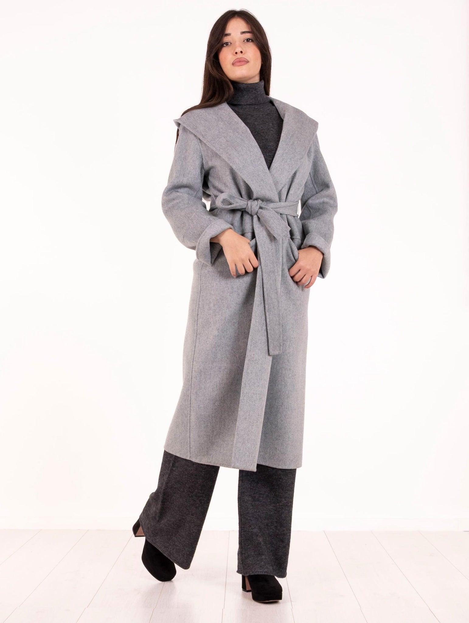 Cappotto Fourstroke con Cintura in Lana Double Polvere 5236DOUBLEPERLA Four Stroke