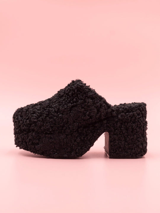 Clog Colors of California with Black Teddy Platform