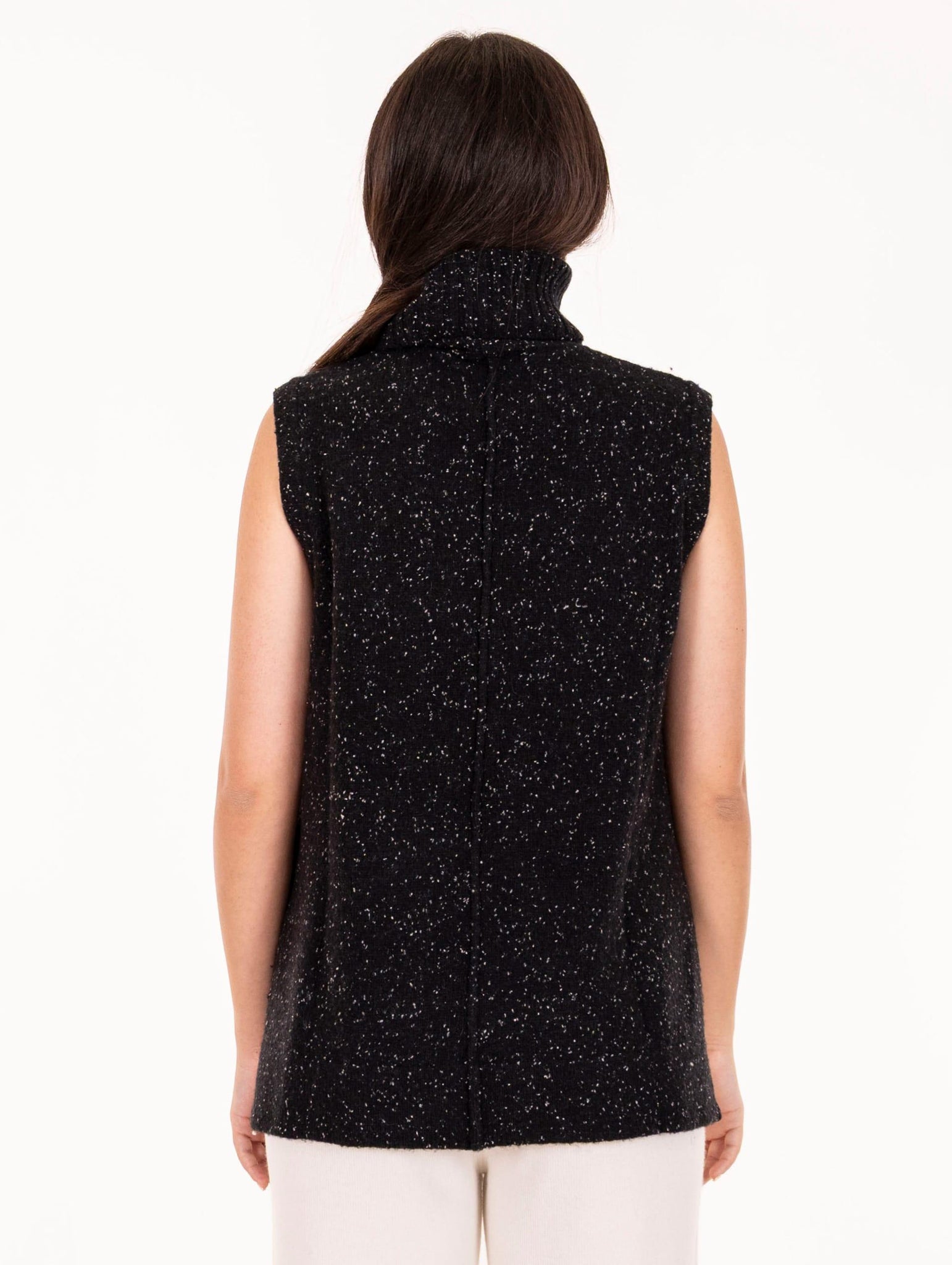 Gilet Alessia santi in Lana Melange Nero e Grigio SD53030S3000 Alessia Santi