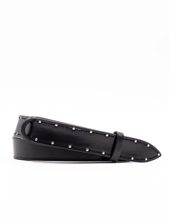 Cintura Nobuckle Orciani in Pelle con Rivetti Nera