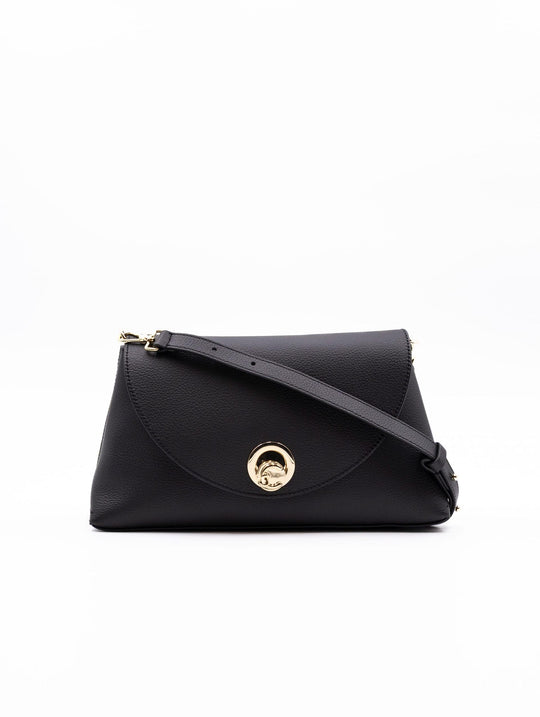 Tasche Nikla Small Coccinelle aus genarbtem schwarzem Leder