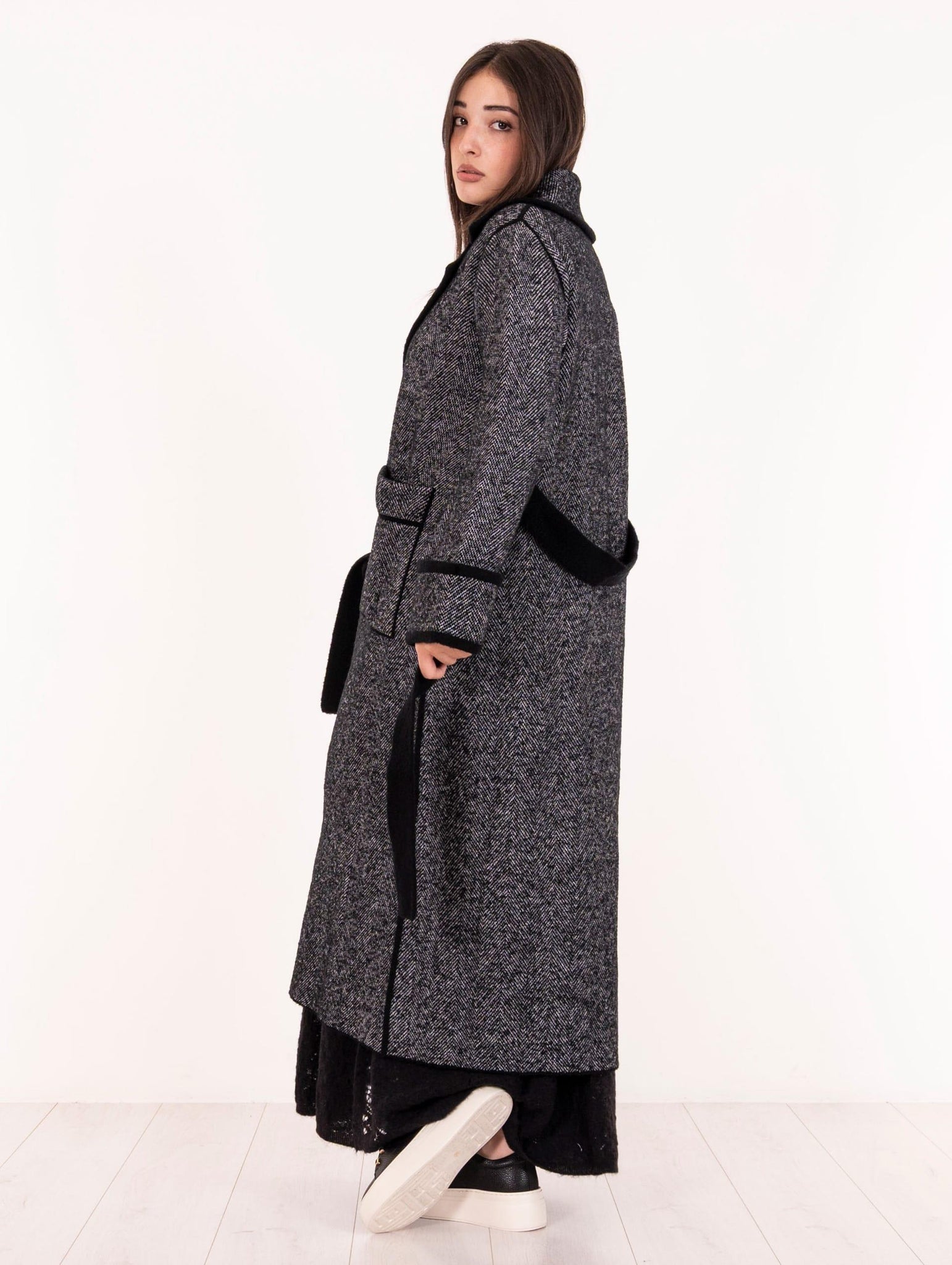 Cappotto D.Exterior Soft Bouclè Nero e Bianco 615402NERO D.EXTERIOR