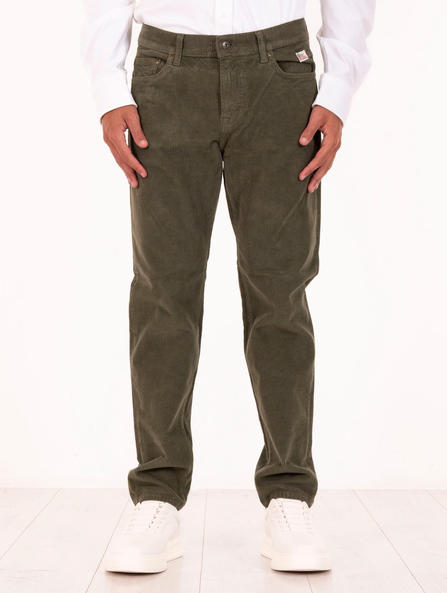 Pantalone Roy Roger's Dapper Plain in Velluto Militare RRU90007P4600112C0085 Roy Roger's
