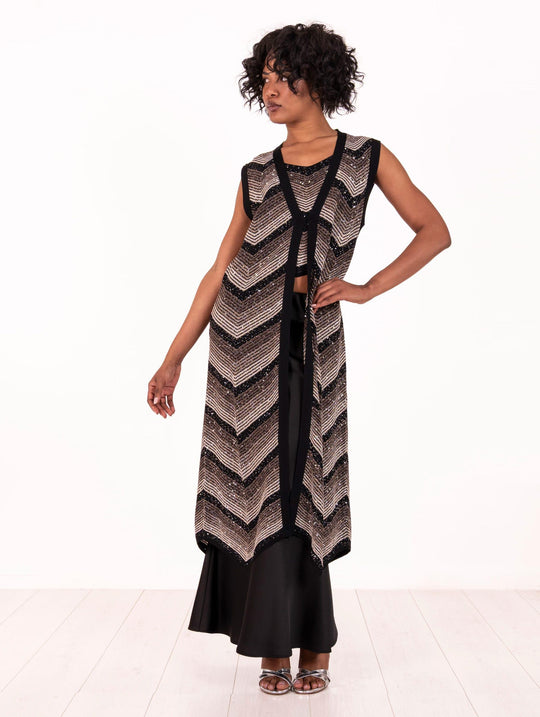 Gilet D.Exterior Chevron Nero