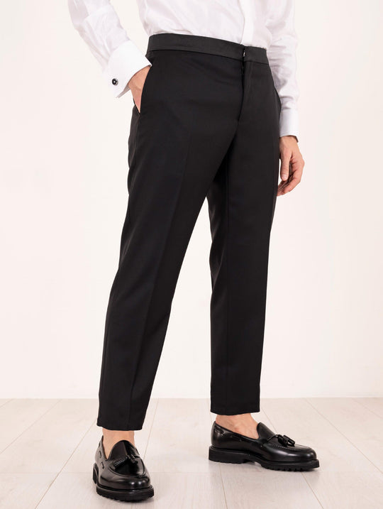 Luigi Bianchi Mantova Ceremony Trousers in Virgin Wool Vitale Barberis Canonico Black