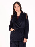 Doppelreihiger Blazer Myths aus blauem Samt