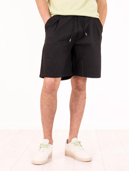 Bermuda Woc aus Viskose-Mischgewebe Schwarz