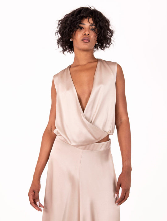 Top Alysi Satin Champagne