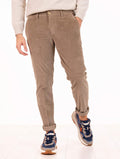 Pantalone Re-Hash in Cotone e Lyocell a Costine Taupe