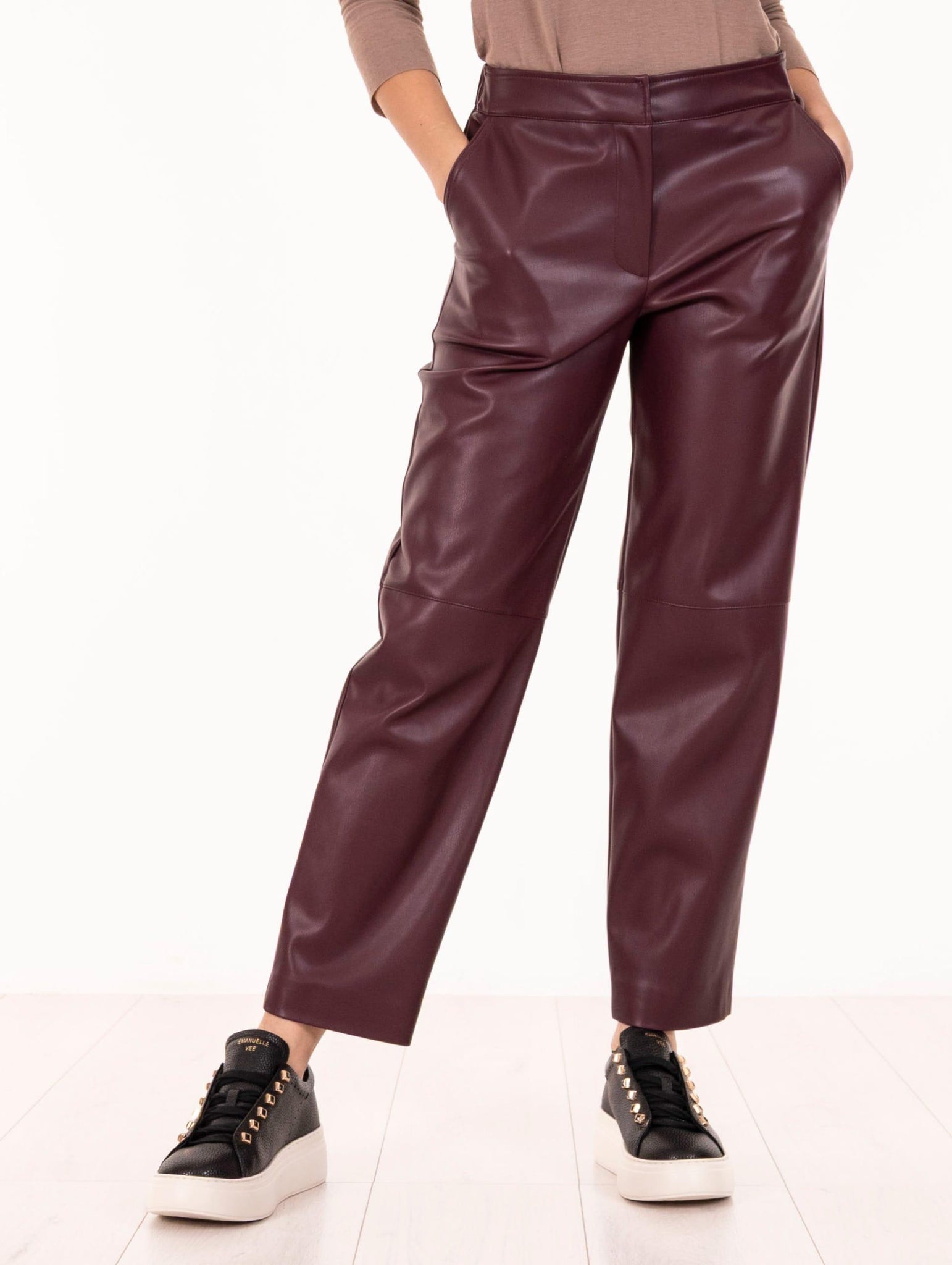 Pantalone Alpha Studio in Eco Pelle Ciliegia AD-4642Q2009 Alpha Studio