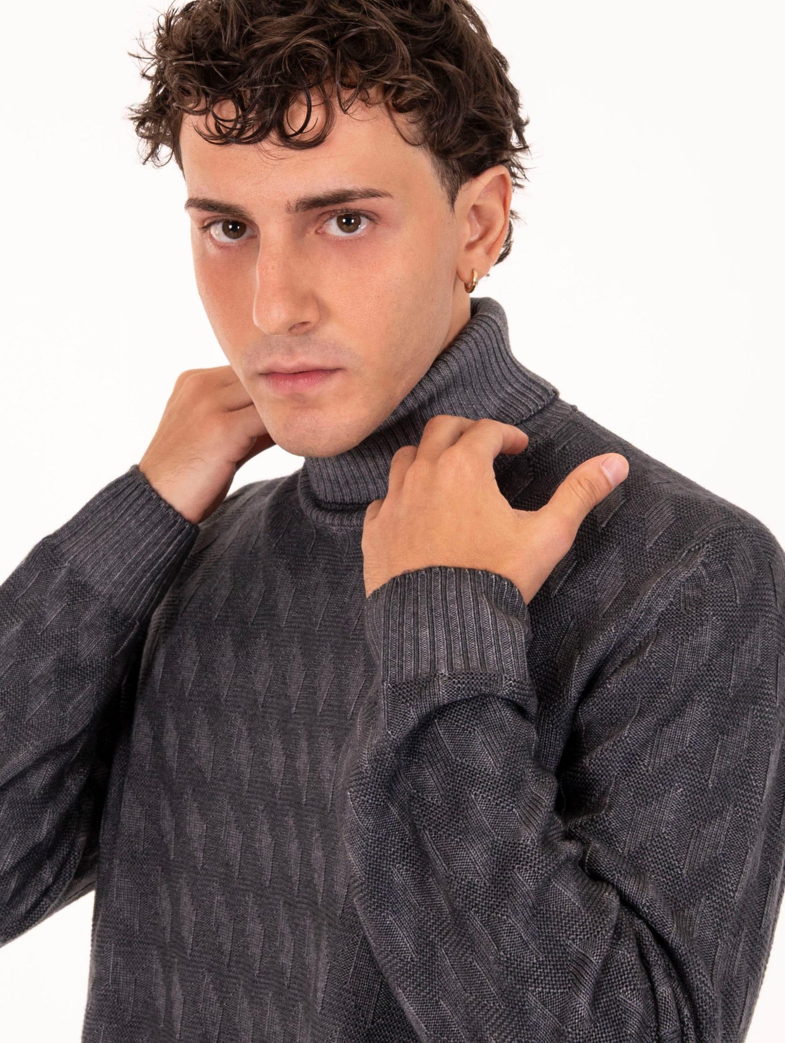 Dolcevita Luigi Gentile in Lana Merinos Piombo LG116606 Luigi Gentile