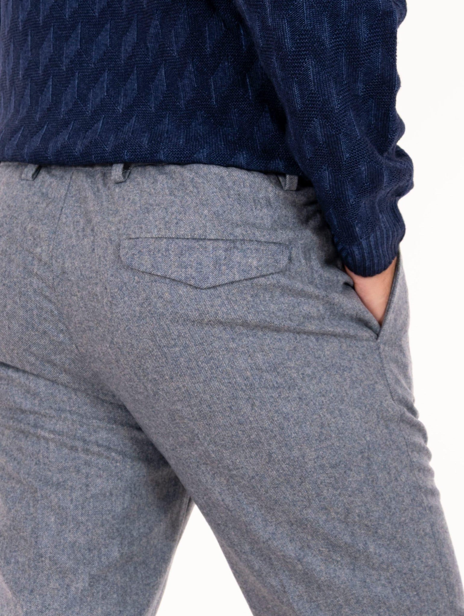 Pantalone Devorè in Lana Vergine Ceruleo Melange DVR15C-W20600310 Devore