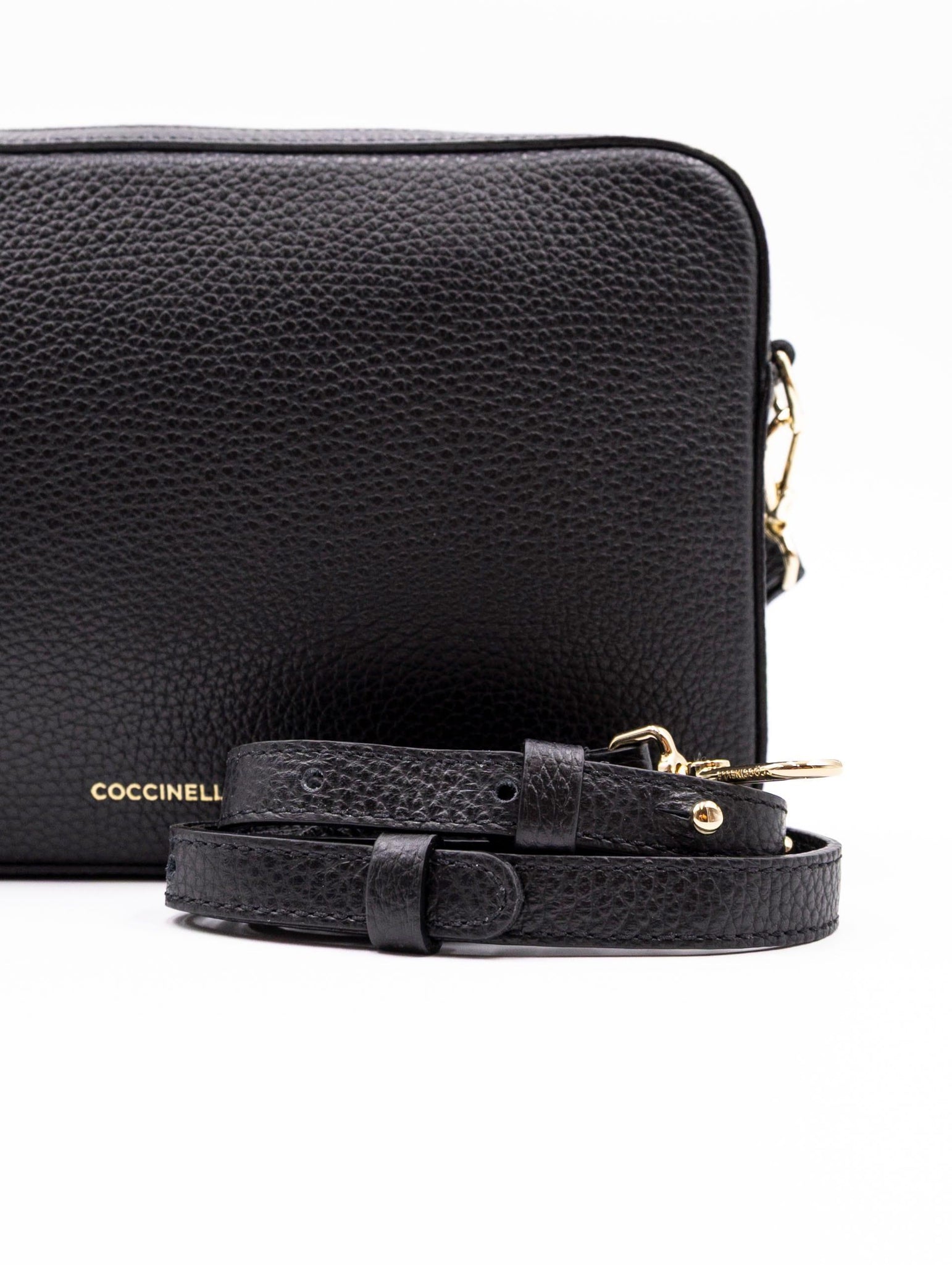 Minibag Tebe Small Coccinelle in Pelle Martellata Nero E5MN5520101001 Coccinelle