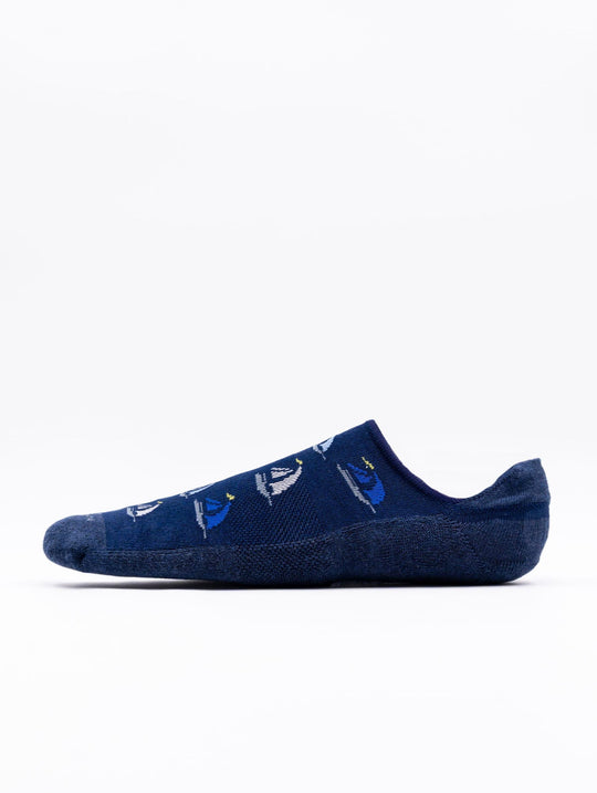 Marcoliani Invisible Sneaker Füßlinge aus Baumwolle Fantasie Blau und Navy