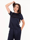 T-Shirt Daniele Fiesoli in Stretch-Viskose Blau