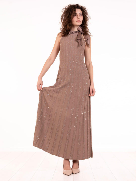 Kleid D.Exterior Intarsio Lux in Mokka