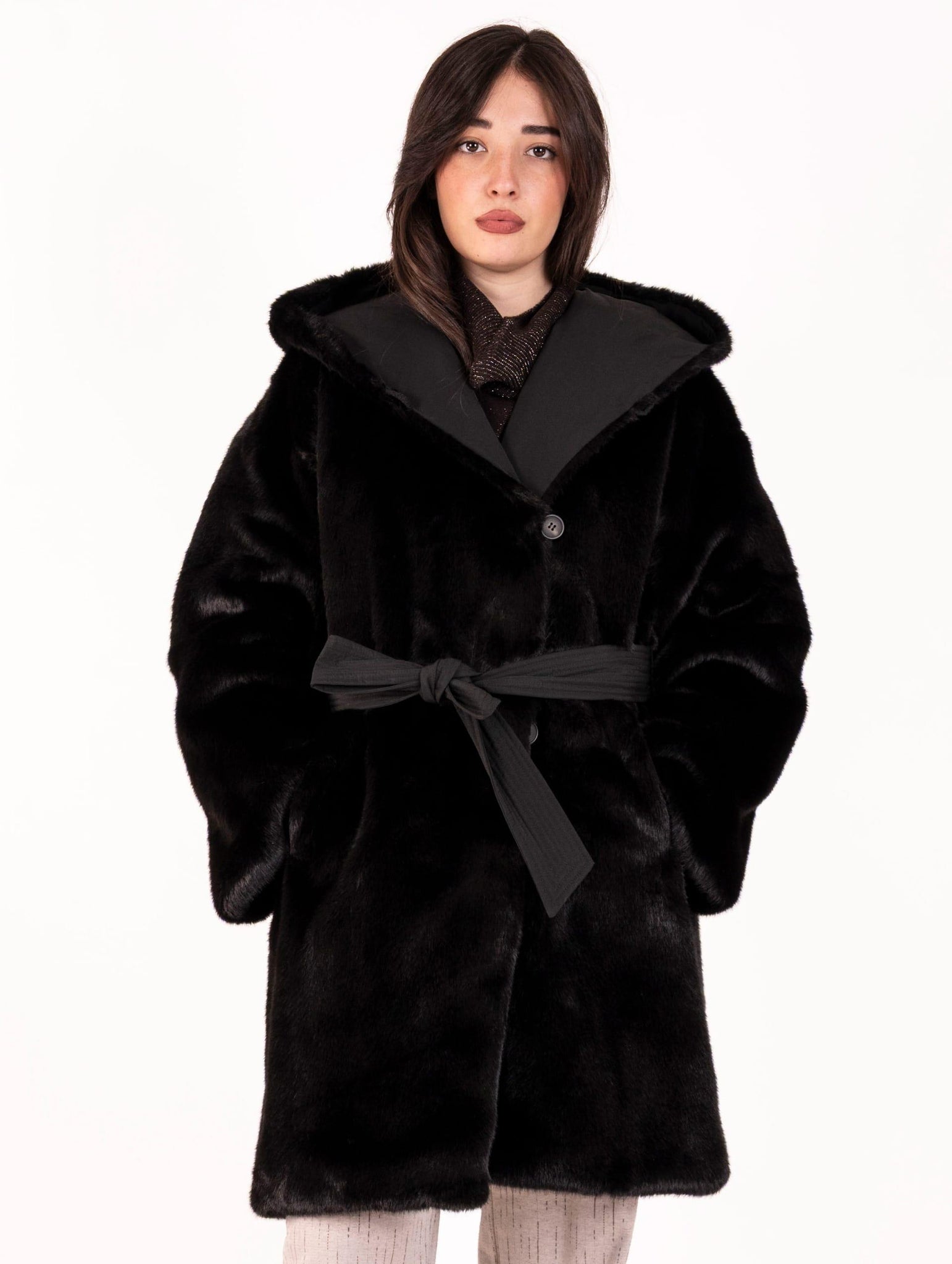 Cappotto Violanti Reversibile in Taffetà Nero VM4195358532 Violanti
