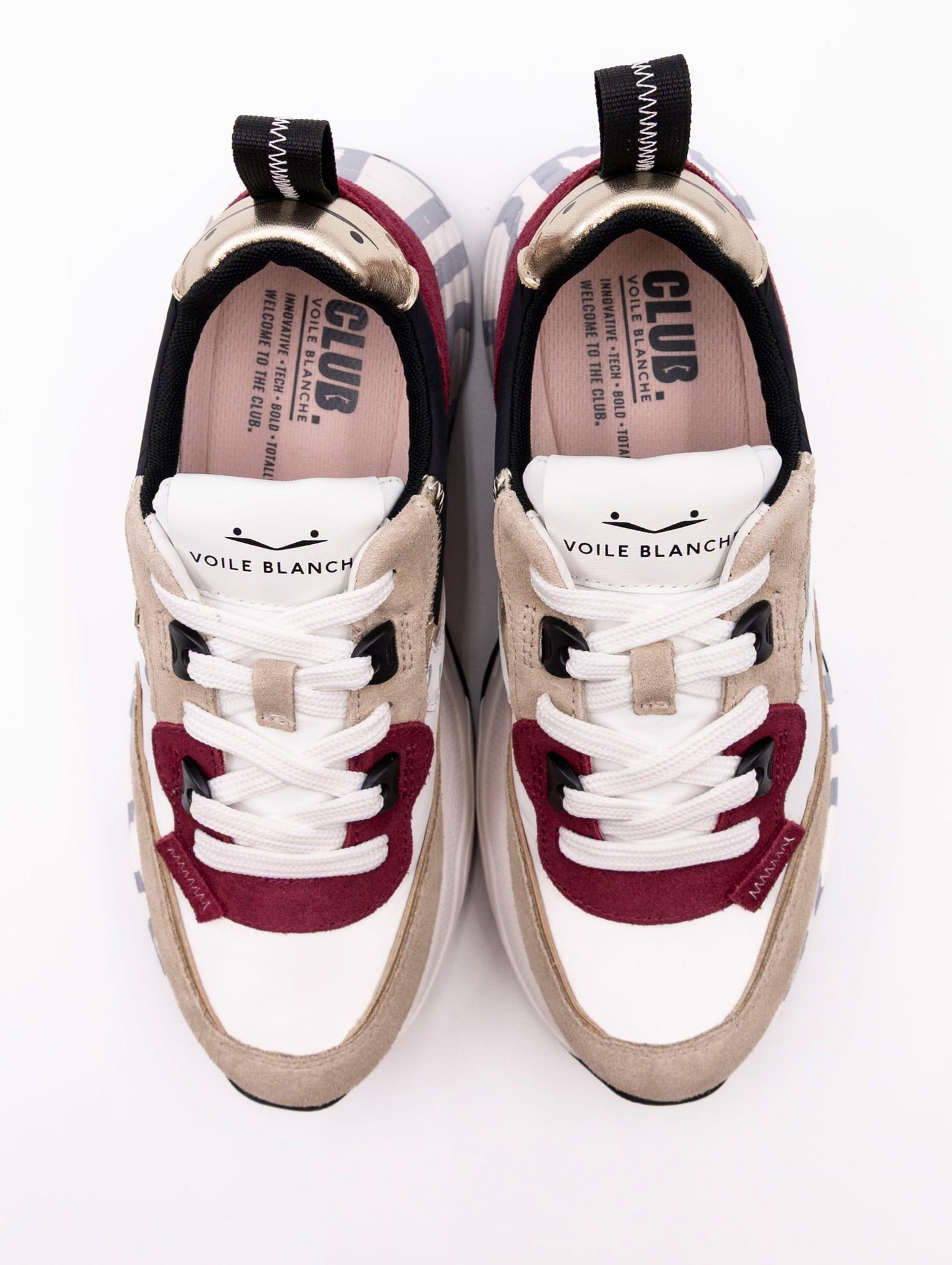 Sneakers Club Voile Blanche in Suede e Nylon Beige e Ruby CLUB105LIGHTBEIGE Voile Blanche