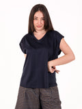 White Wise T-shirt in Blue Cotton and Modal