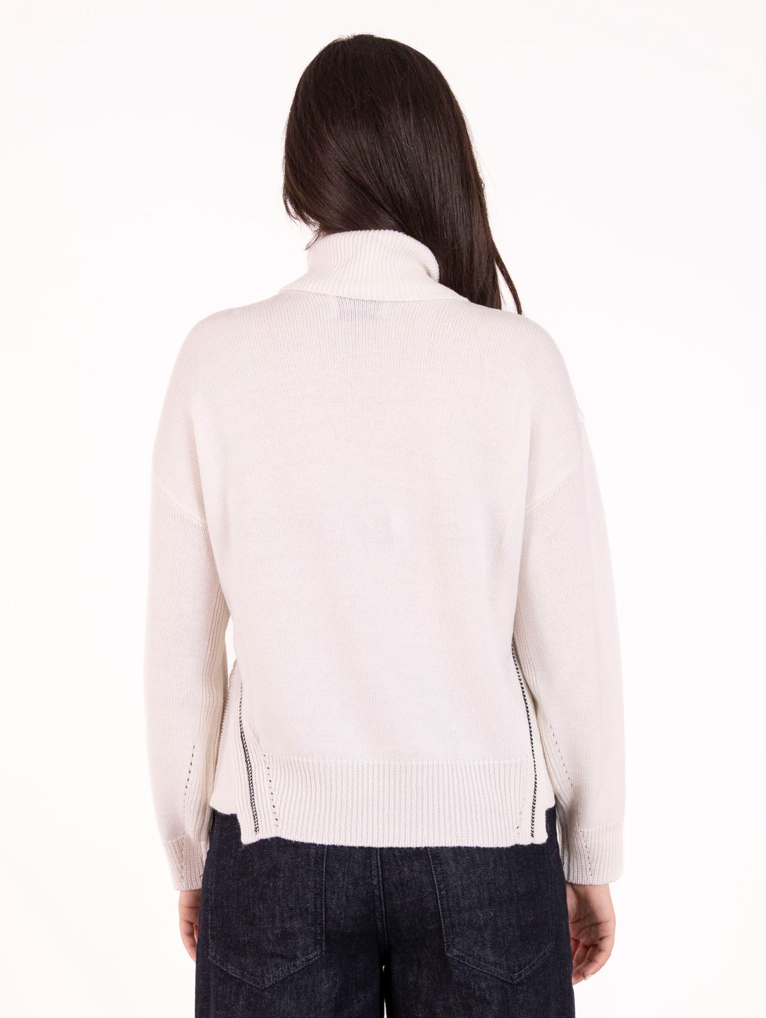 Dolcevita Alpha Studio in Pura Lana Merinos Panna e Nero AD-4092G2003 Alpha Studio