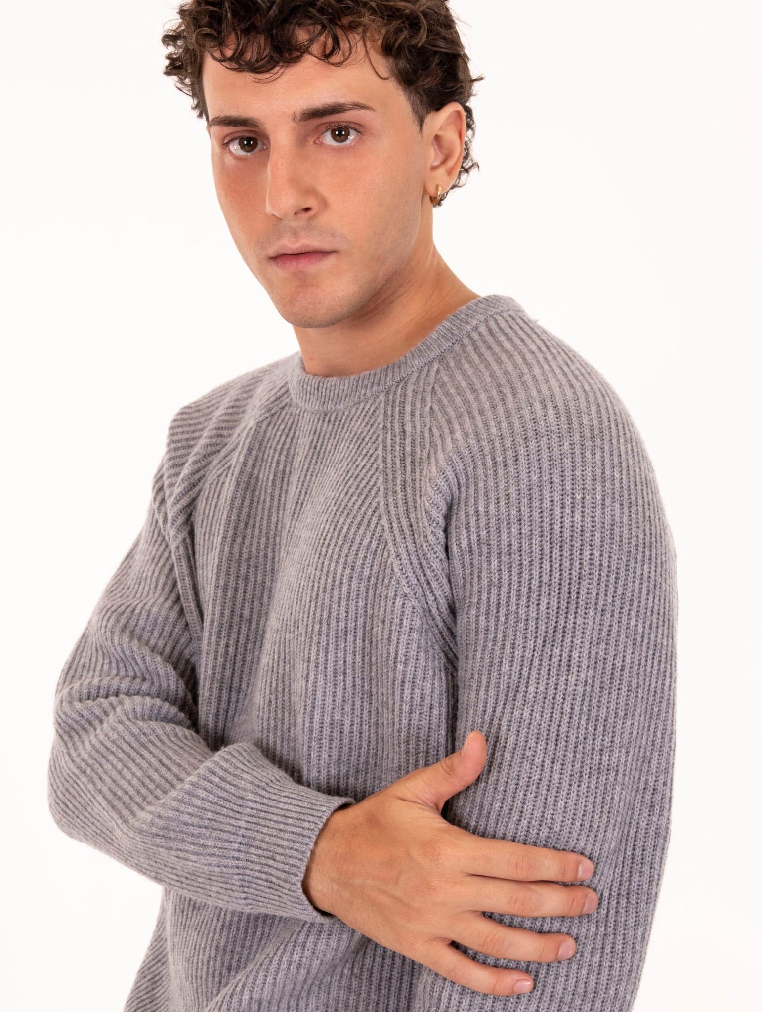 Maglia Girocollo Alpha Studio in Lana e Cashmere Flanella AU-3124C1010 Alpha Studio