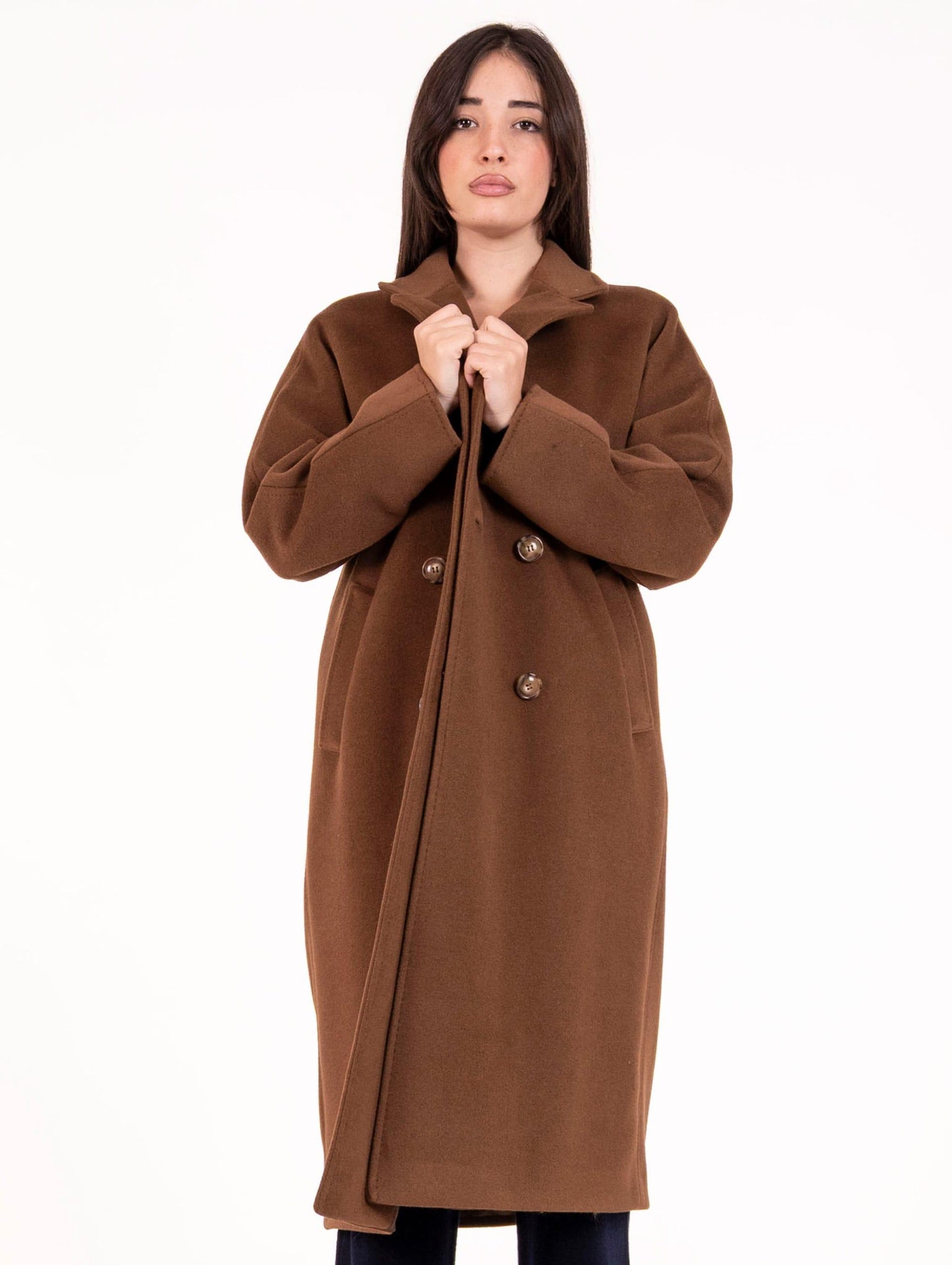 Cappotto Doppiopetto Fourstroke  in Lana e Viscosa Testa di Moro 1229BRAMANTE778 Four Stroke