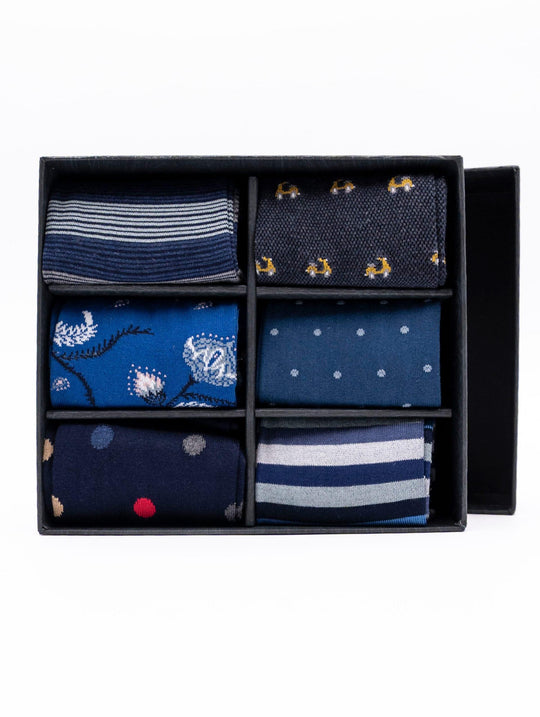 Gift Box 6 Calzini Marcoliani Milano in Cotone Pima Fantasia