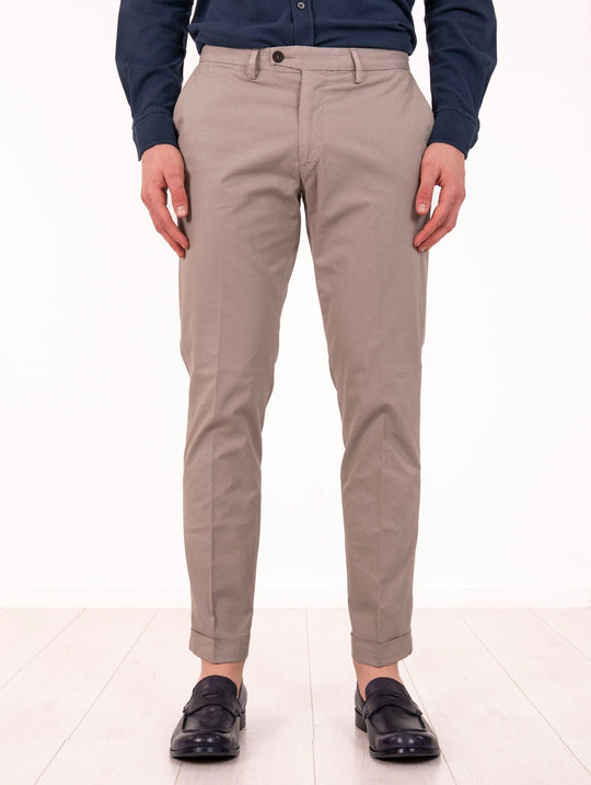 Pantalone Four Stroke by Devore in Cotone e Seta Fango