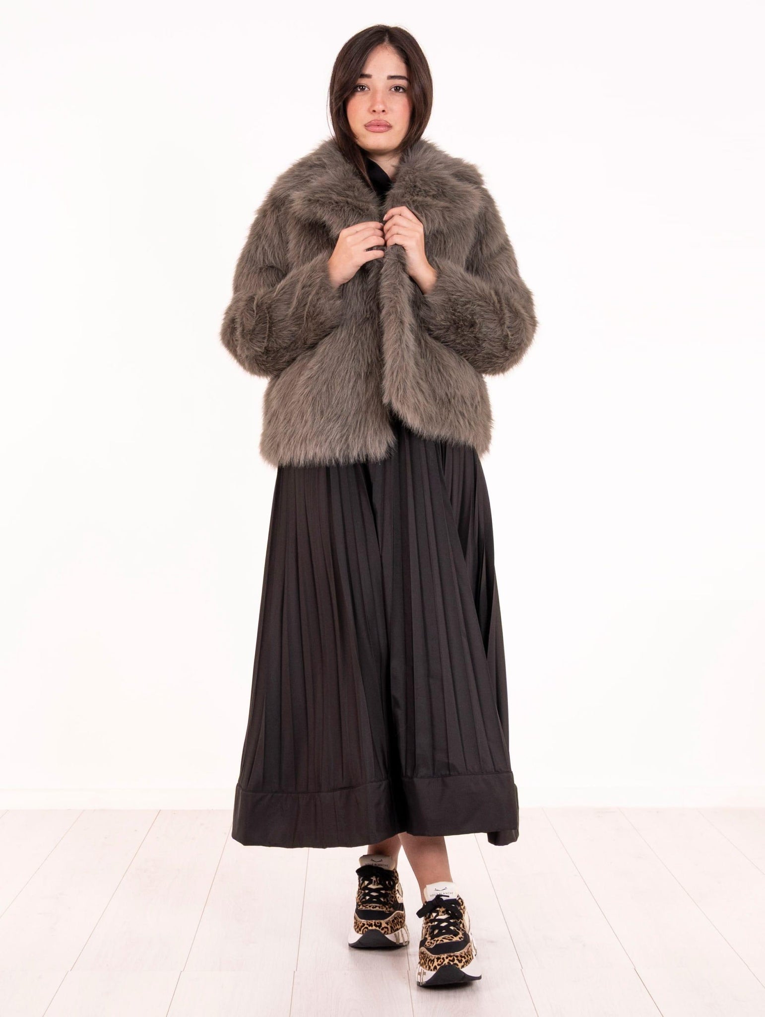 Eco Pelliccia Leon e Loulou Grigia L816SILK00020 Leon & Loulou