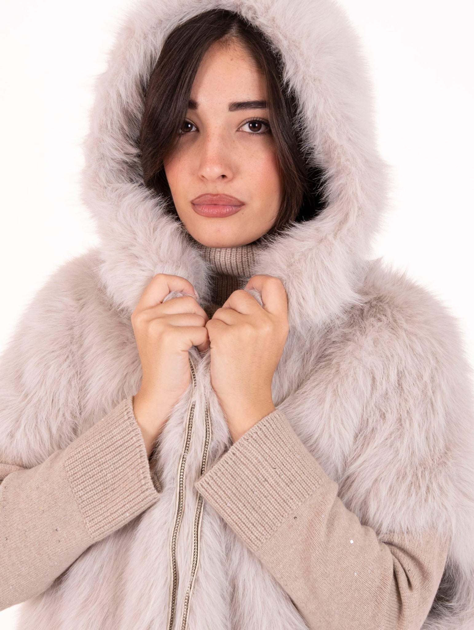 Cappa Eco Pelliccia Leon e Loulou Perla L660SILK00019 Leon & Loulou