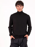 Zanieri Rollkragenpullover aus Merycash Wolle Schwarz