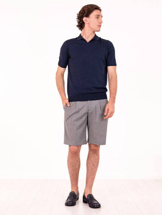 Polo Luigi Gentile aus Seide und Baumwolle Ocean