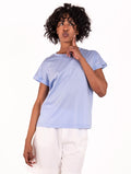 T-shirt White Wise in Cotone e Modal Celeste