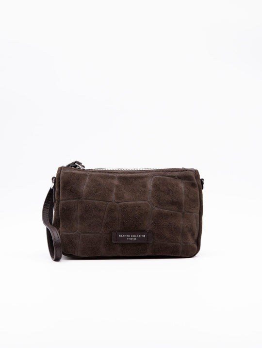 Minibag Nora Pouch Gianni Chiarini in Suede Cocco Moka