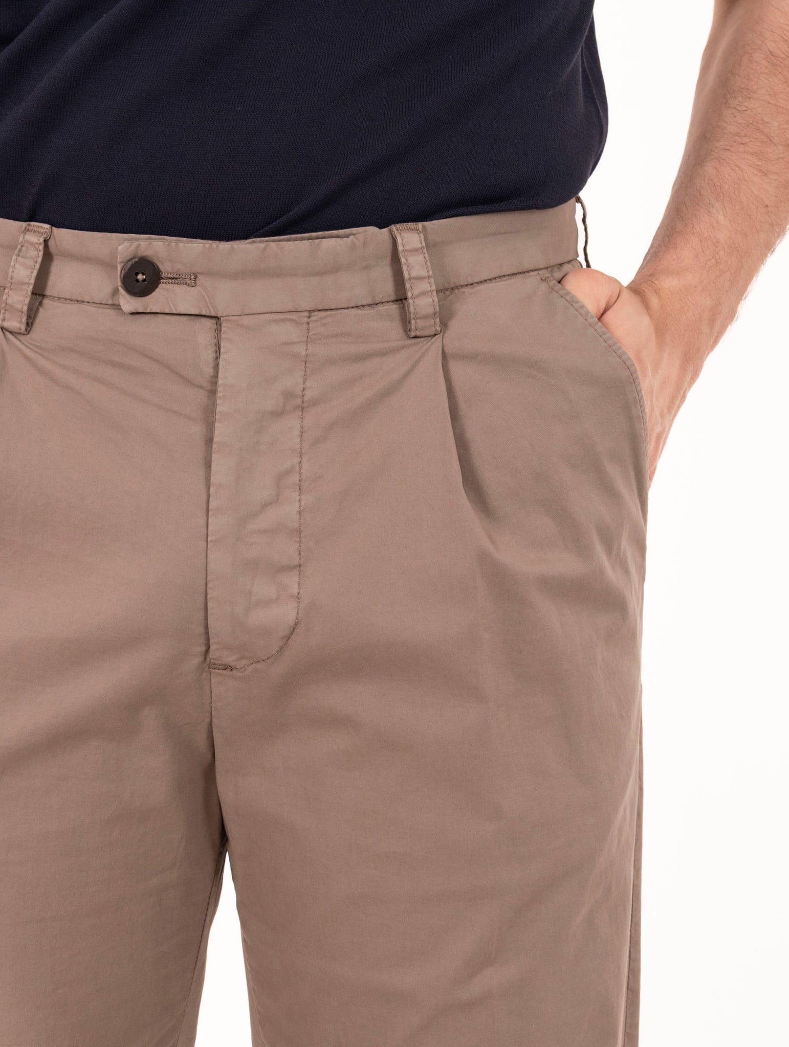 Pantalone Devore per Four Stroke in Supima Ice Extrafine Nocciola DVR44-G002-RHTC431 Four Stroke