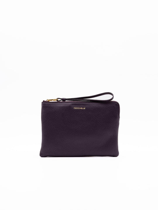 Pochette Alias Coccinelle in Pelle Martellata Prugna