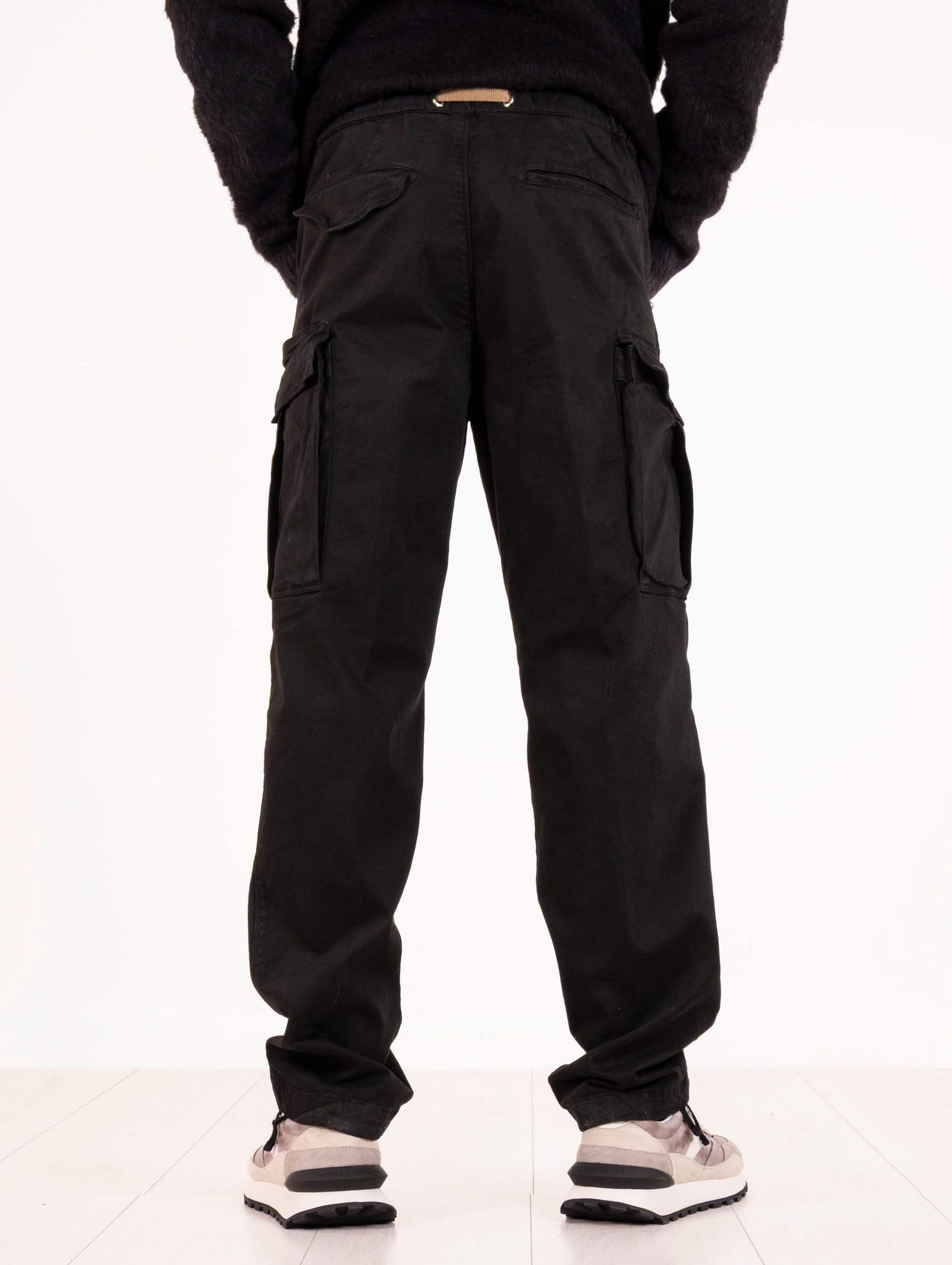 Pantaloni Cargo White Sand in Cotone Nero 25WSU6905999 White Sand