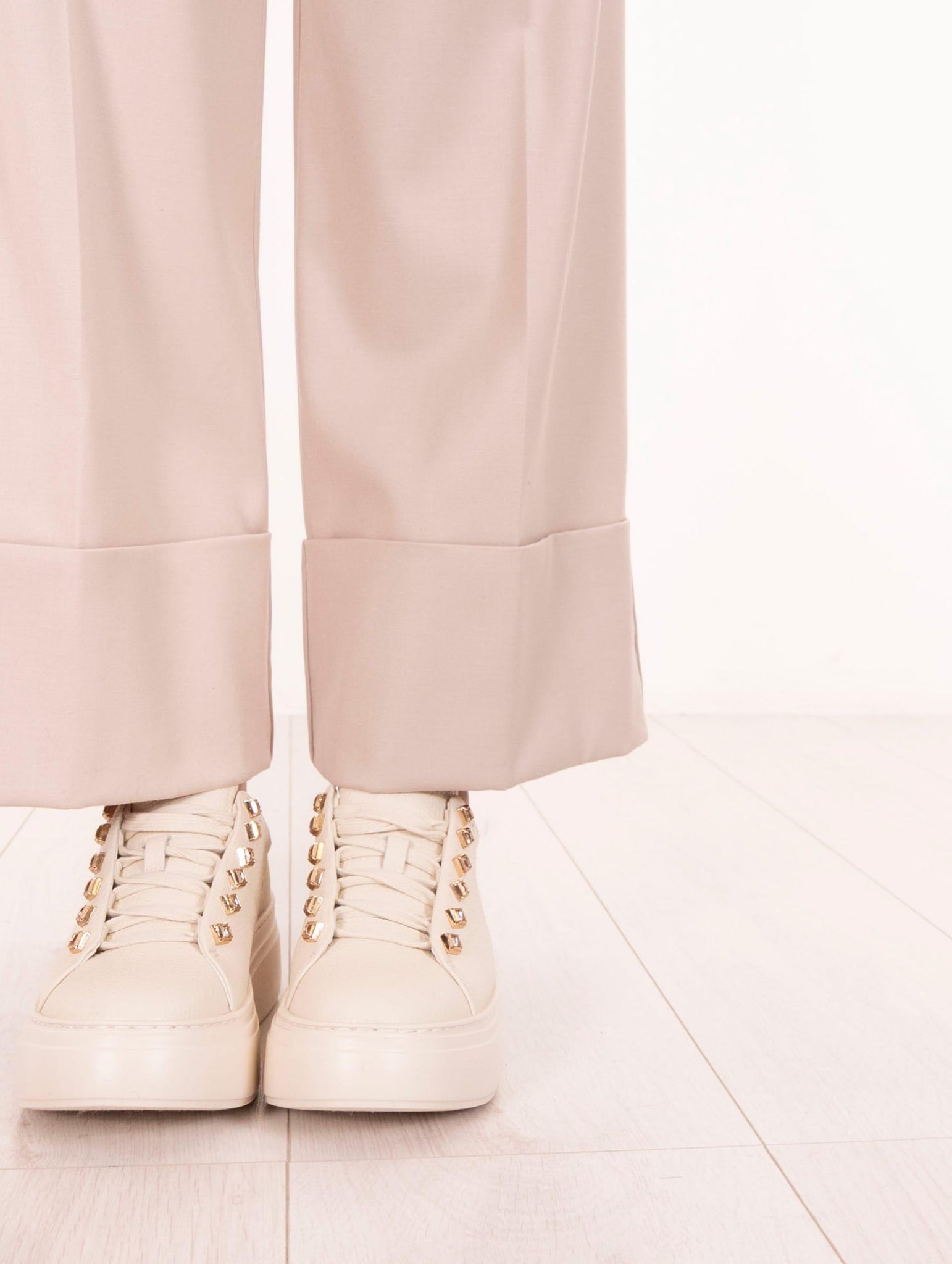 Pantalone D.Exterior in Flanella Tecnica Avorio 617574TALC D.EXTERIOR