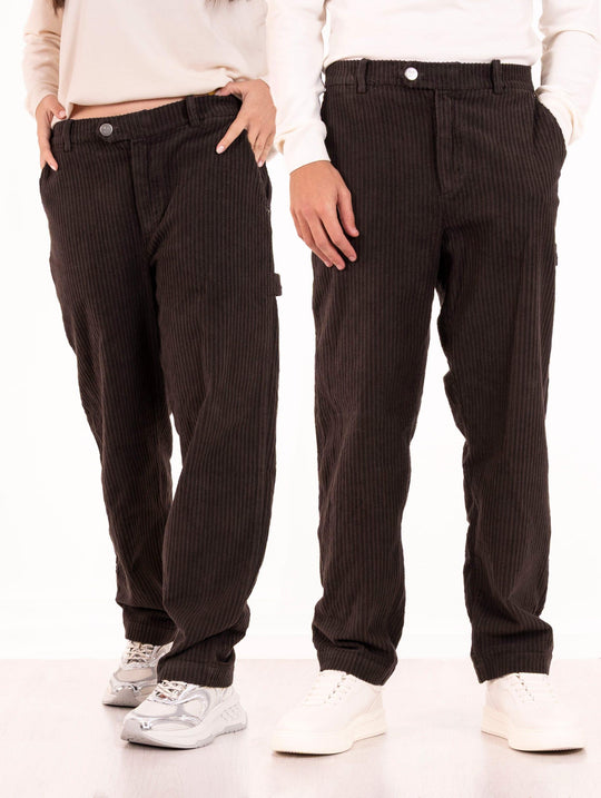 Pantalone Unisex Maison Crazy Worker in Velluto Roccia Cioccolata