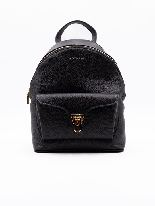 Zaino Beat Generation Coccinelle in Pelle Martellata Nero