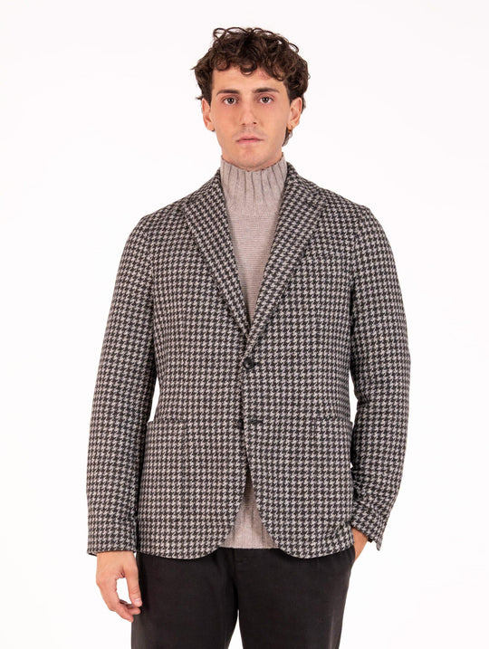 Jacke Circolo 1901 aus Baumwolle Hahnentritt Grau und Schwarz