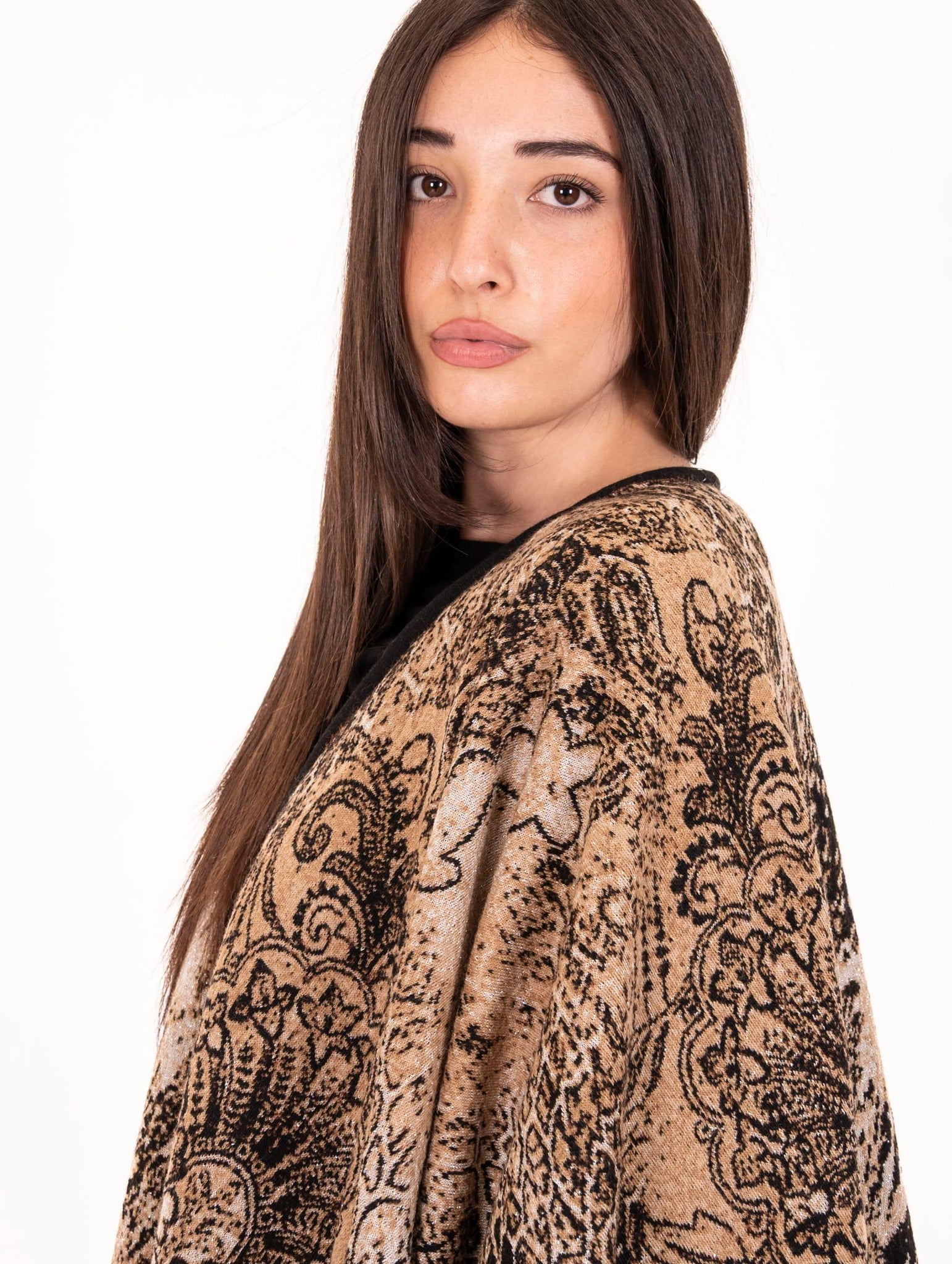 Mantella Bye Firenze Damasco Lurex Marrone 5WB/AC4/538087 Bye Firenze