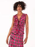 Blusa Emma Four Stroke in Cotone Tartan Fuxia